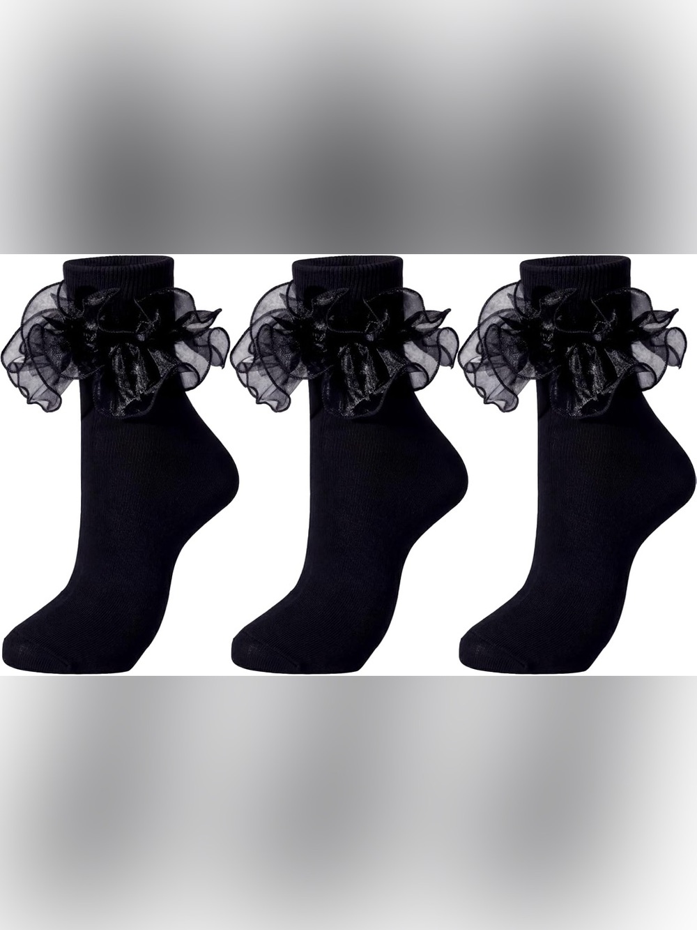 Dicry Socks for Women, Big Ruffle Socks with Turn Cuff and Double Lace